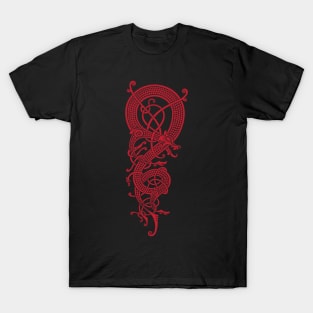 The viking dragon Fáfnir (Red) T-Shirt